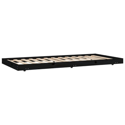 Sängynrunko musta 75x190 cm täysi mänty