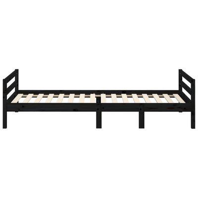 Sängynrunko musta 75x190 cm täysi mänty