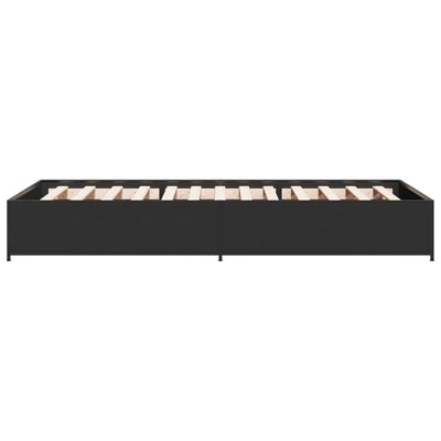Sängynrunko musta 75x190 cm tekninen puu ja metalli