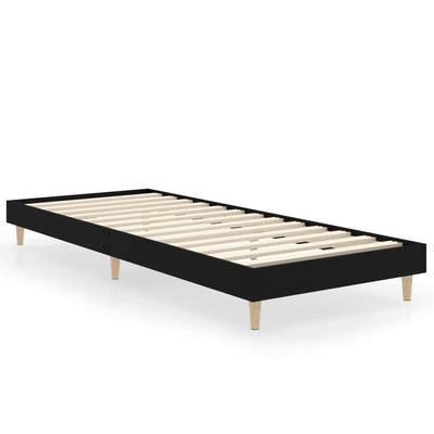 Sängynrunko musta 75x190 cm tekninen puu
