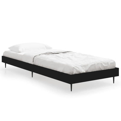 Sängynrunko musta 75x190 cm tekninen puu