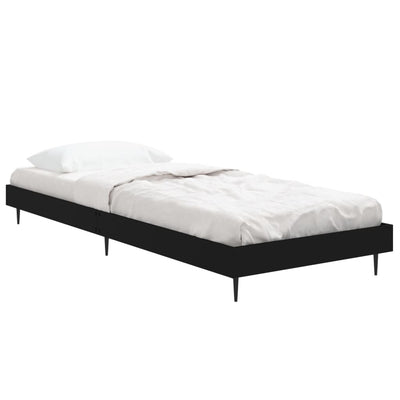 Sängynrunko musta 75x190 cm tekninen puu