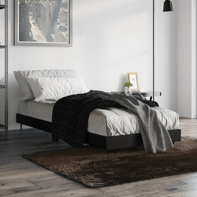 Sängynrunko musta 75x190 cm tekninen puu