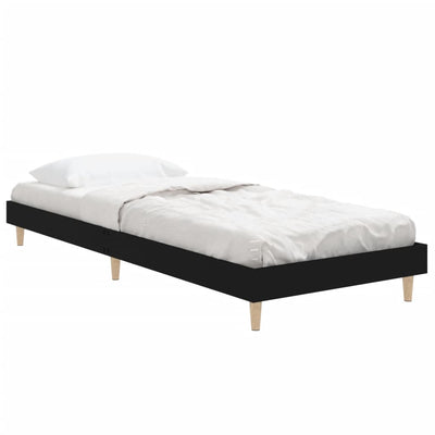 Sängynrunko musta 75x190 cm tekninen puu