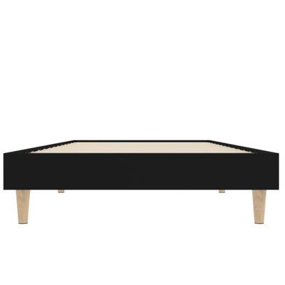 Sängynrunko musta 75x190 cm tekninen puu