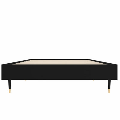 Sängynrunko musta 75x190 cm tekninen puu