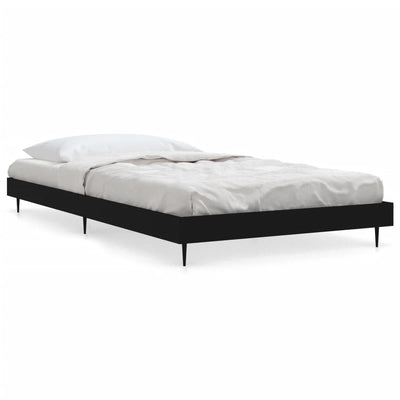 Sängynrunko musta 90x190 cm tekninen puu