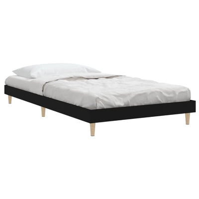 Sängynrunko musta 90x190 cm tekninen puu