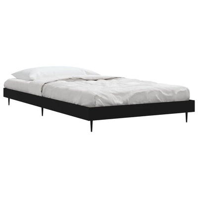 Sängynrunko musta 90x200 cm täysi puu