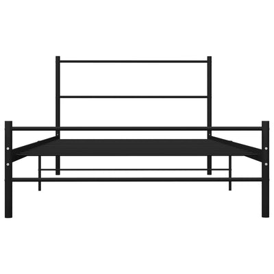 Sängynrunko musta metalli 90x200 cm