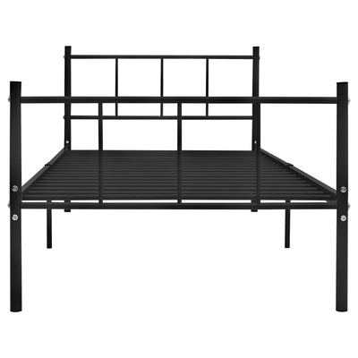 Sängynrunko musta metalli 90x200 cm
