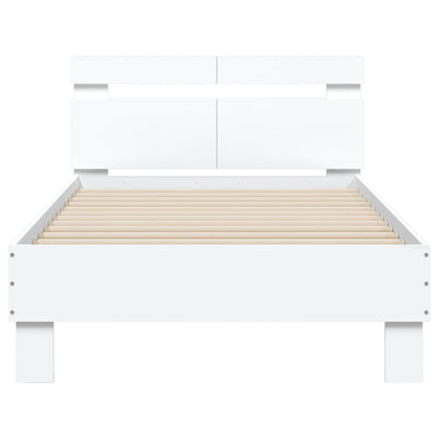 Sängynrunko päädyllä valkoinen 100x200 cm tekninen puu