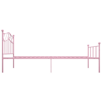 Sängynrunko pinkki metalli 90x200 cm