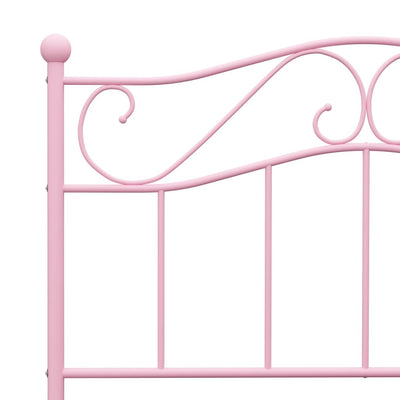Sängynrunko pinkki metalli 90x200 cm