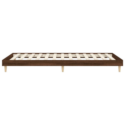 Sängynrunko ruskea tammi 100x200 cm tekninen puu