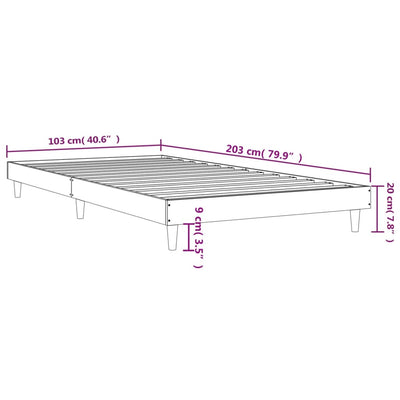 Sängynrunko ruskea tammi 100x200 cm tekninen puu