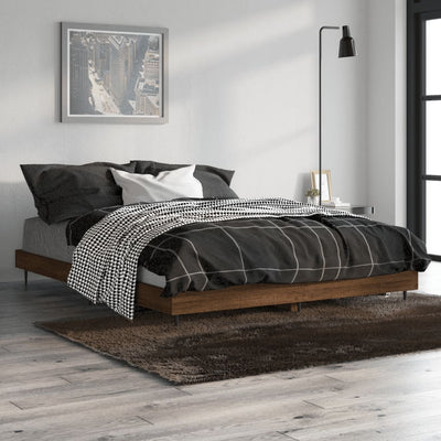 Sängynrunko ruskea tammi 135x190 cm tekninen puu