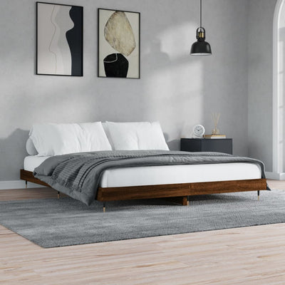 Sängynrunko ruskea tammi 180x200 cm tekninen puu
