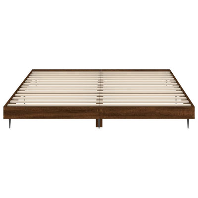 Sängynrunko ruskea tammi 200x200 cm tekninen puu