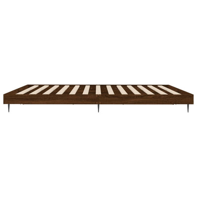 Sängynrunko ruskea tammi 200x200 cm tekninen puu