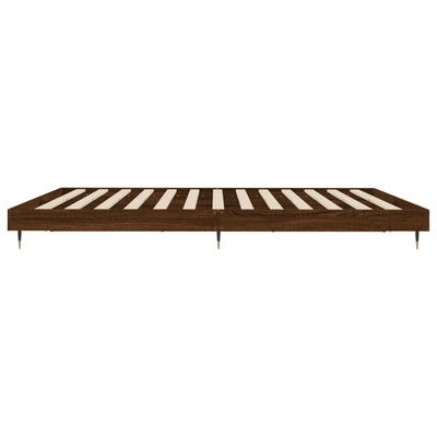 Sängynrunko ruskea tammi 200x200 cm tekninen puu