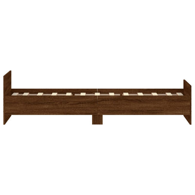 Sängynrunko ruskea tammi 75x190 cm Small Single tekninen puu