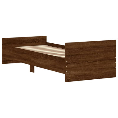 Sängynrunko ruskea tammi 75x190 cm Small Single tekninen puu