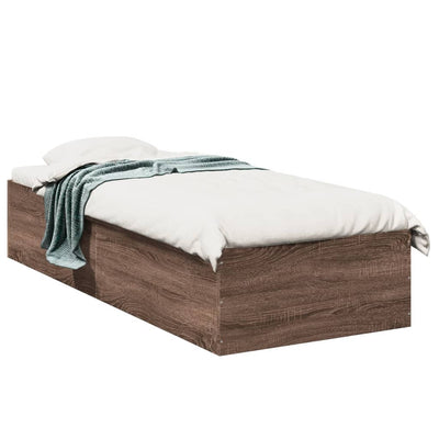 Sängynrunko ruskea tammi 75x190 cm tekninen puu