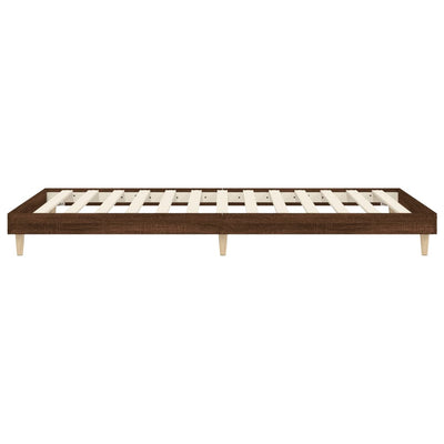 Sängynrunko ruskea tammi 90x200 cm tekninen puu