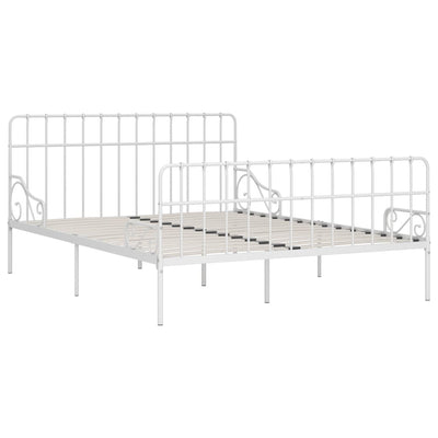 Sängynrunko sälepohjalla valkoinen metalli 200x200 cm