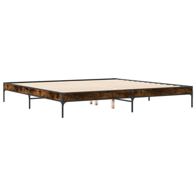 Sängynrunko savutammi 200x200 cm tekninen puu ja metalli