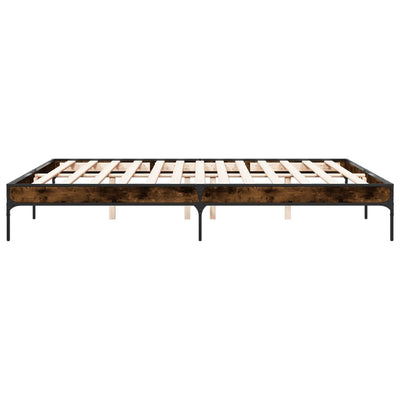 Sängynrunko savutammi 200x200 cm tekninen puu ja metalli