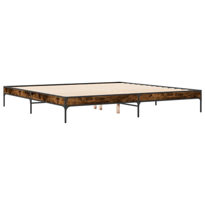 Sängynrunko savutammi 200x200 cm tekninen puu ja metalli