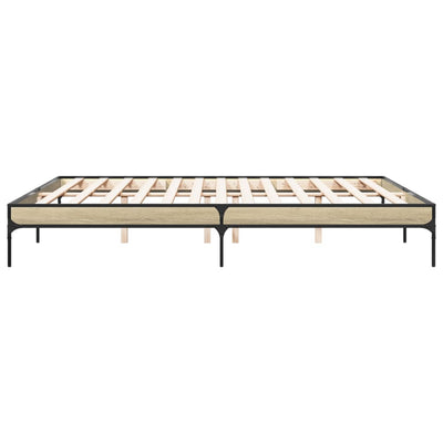 Sängynrunko Sonoma-tammi 200x200 cm tekninen puu ja metalli