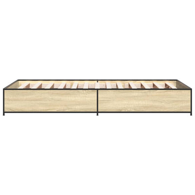 Sängynrunko Sonoma-tammi 75x190 cm tekninen puu ja metalli