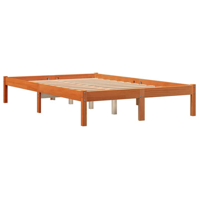 Sängynrunko vahanruskea 135x190 cm täysi mänty