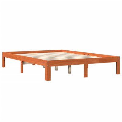 Sängynrunko vahanruskea 140x190 cm täysi mänty