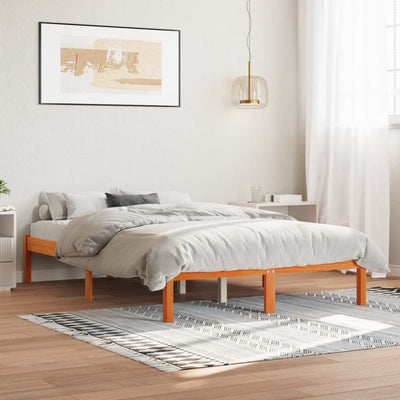 Sängynrunko vahanruskea 140x200 cm täysi mänty