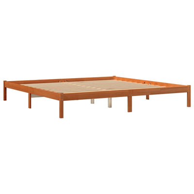Sängynrunko vahanruskea 200x200 cm täysi mänty