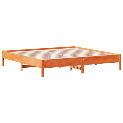Sängynrunko vahanruskea 200x200 cm täysi mänty