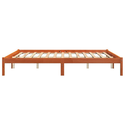 Sängynrunko vahanruskea 200x200 cm täysi mänty