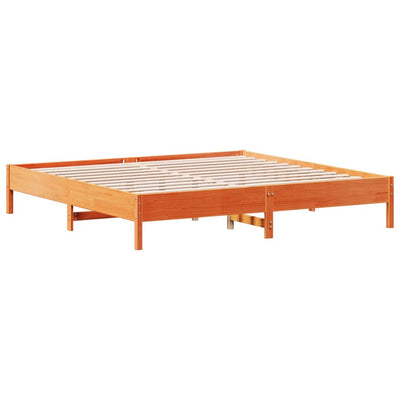 Sängynrunko vahanruskea 200x200 cm täysi mänty