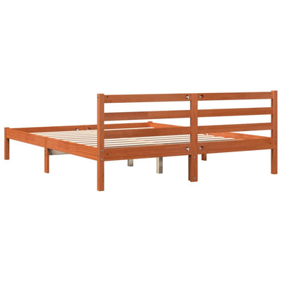 Sängynrunko vahanruskea 200x200 cm täysi mänty
