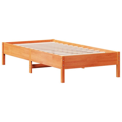 Sängynrunko vahanruskea 75x190 cm täysi mänty