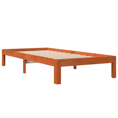 Sängynrunko vahanruskea 75x190 cm täysi mänty