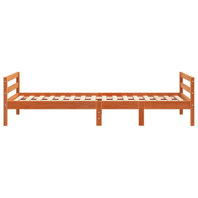 Sängynrunko vahanruskea 75x190 cm täysi mänty