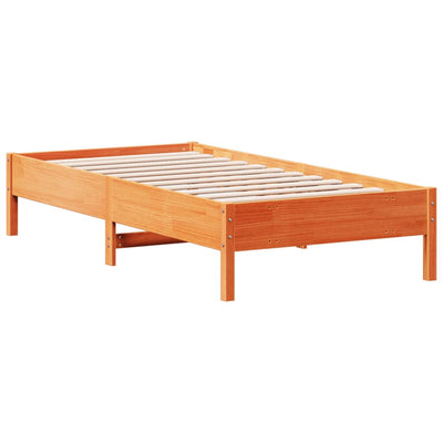 Sängynrunko vahanruskea 75x190 cm täysi mänty