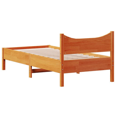 Sängynrunko vahanruskea 75x190 cm täysi mänty