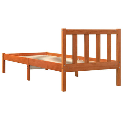 Sängynrunko vahanruskea 75x190 cm täysi mänty