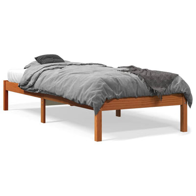 Sängynrunko vahanruskea 75x190 cm täysi mänty